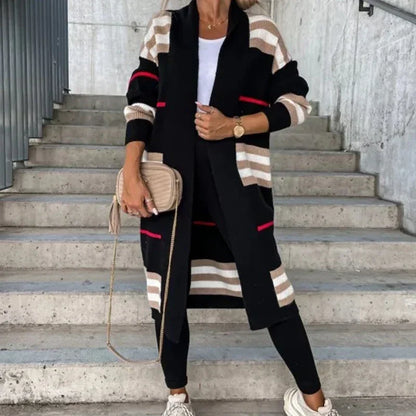 Cardigan élégant à rayures: confort et style assurés