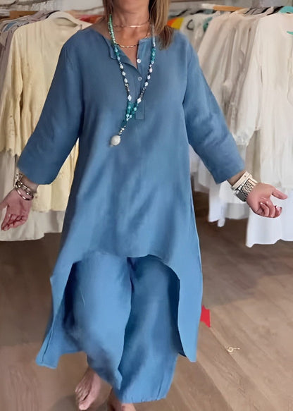 Linen pants suit set